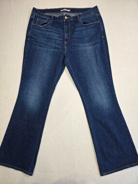Levis Womens 515 Bootcut Jeans Size 16 Medium Rise Dark Wash Denim